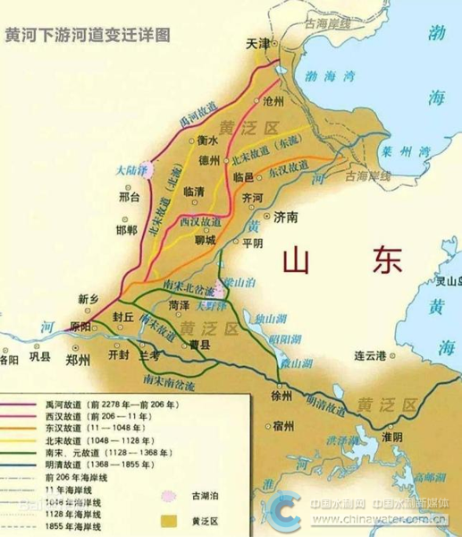 黃河下游河道變遷圖